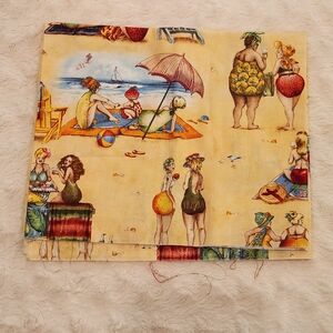 Fruit Bottom  Beach Scene Fabric
